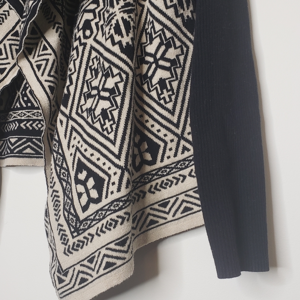 Lucky brand black tan cardigan Aztec, Boho, Indie Western Womans size medium - Picture 6 of 8